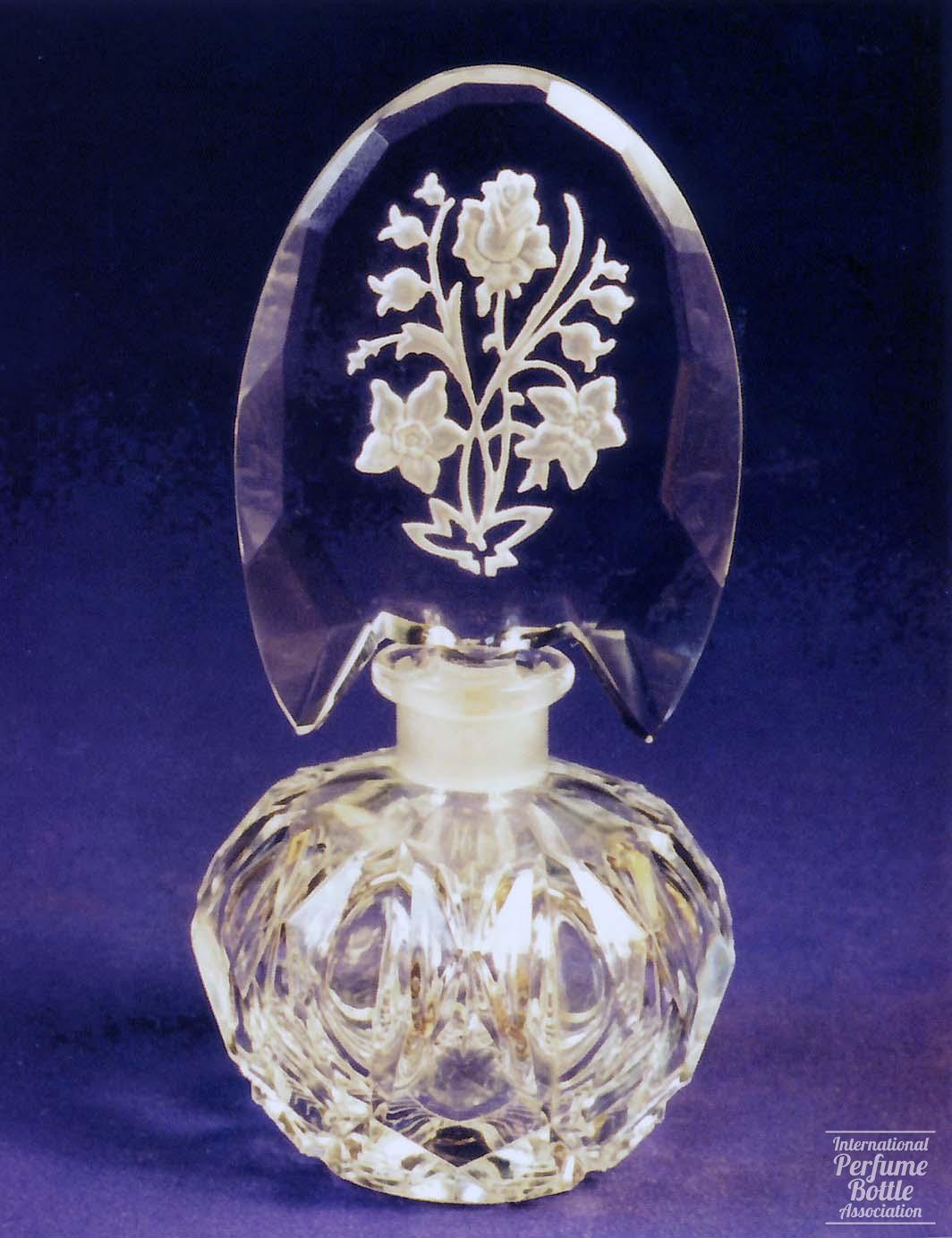 Czech Bottle With Floral Tiara Stopper