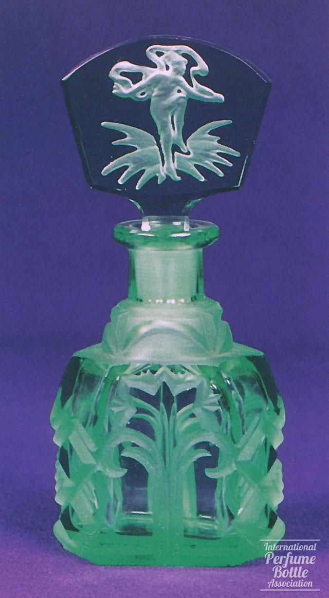 Green Czech Bottle With Tiny Dancer