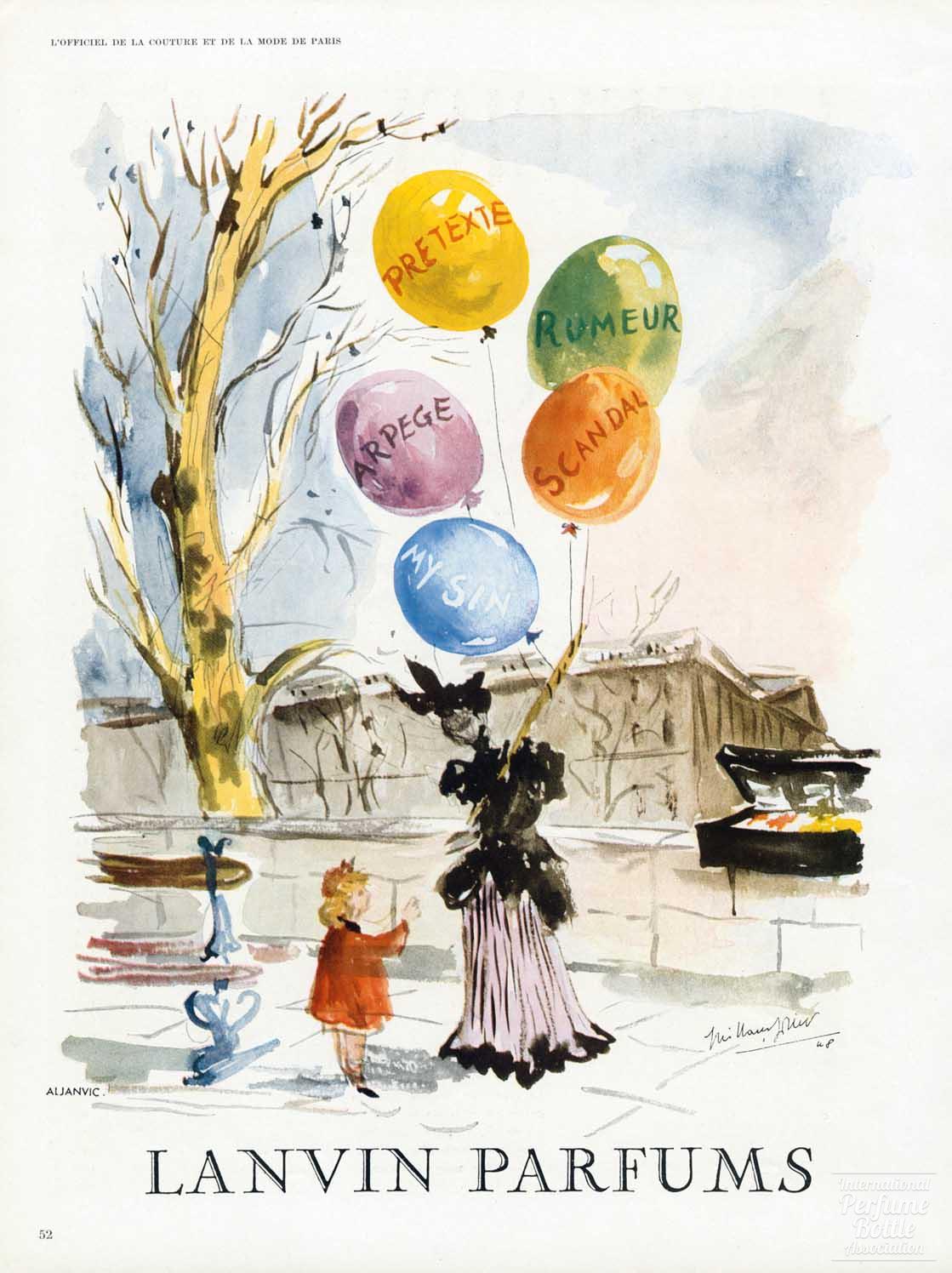 Balloon Seller Advertisement by Lanvin - 1949