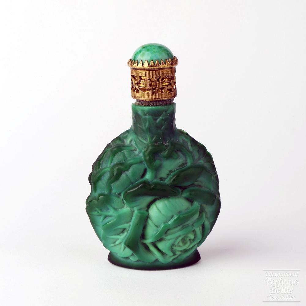 Green Malachite Bottle With Roses