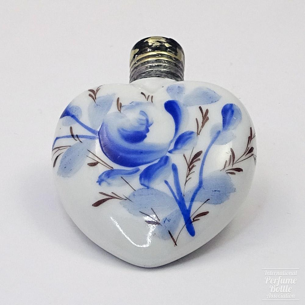 Heart Shaped Bottle With Blue Rose