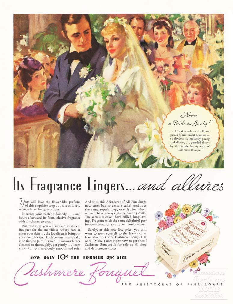 "Cashmere Bouquet" Soap by Colgate Advertisement - 1935