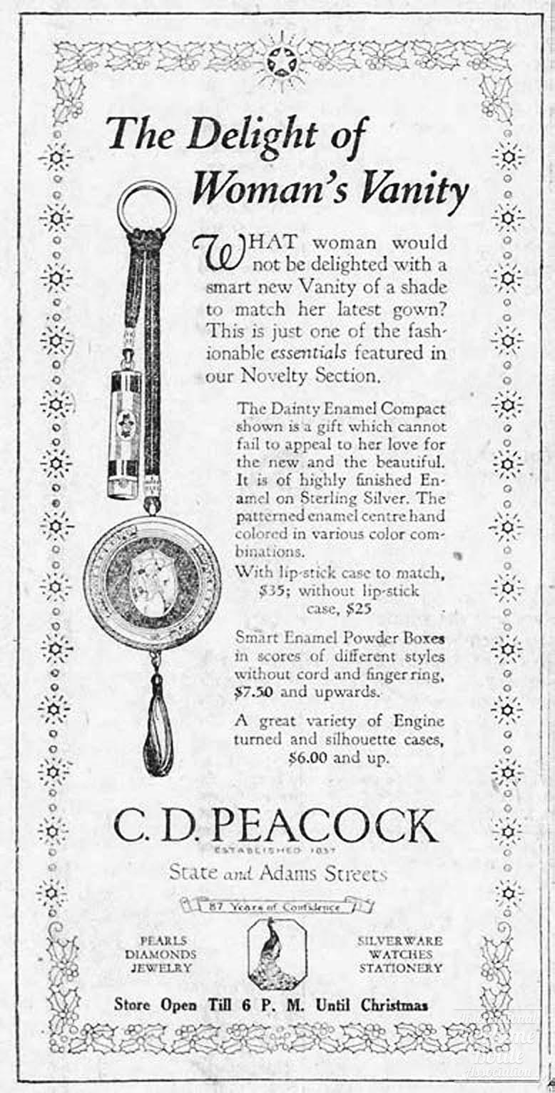 Compact Advertisement by C.D. Peacock - 1924
