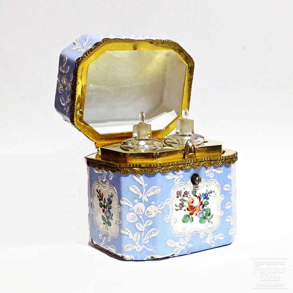 Blue Floral Perfume Casket