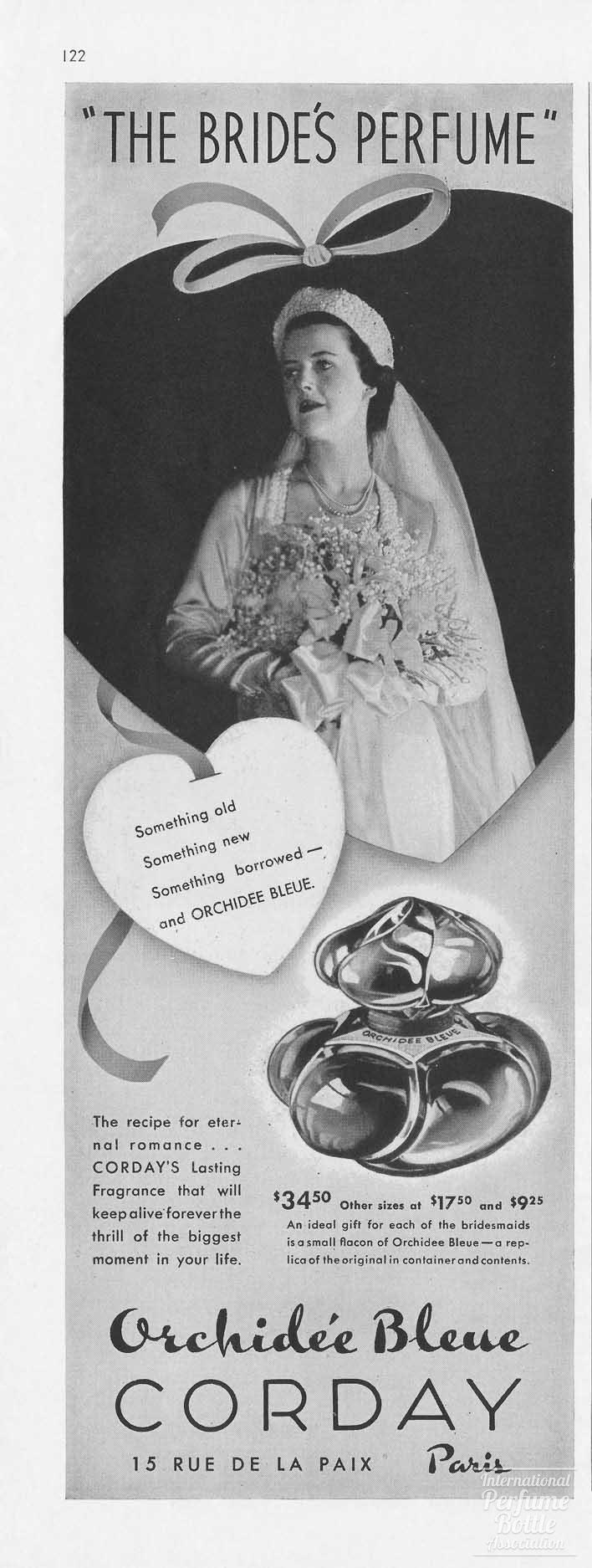 “Orchidée Bleue” by Corday Advertisement - 1937