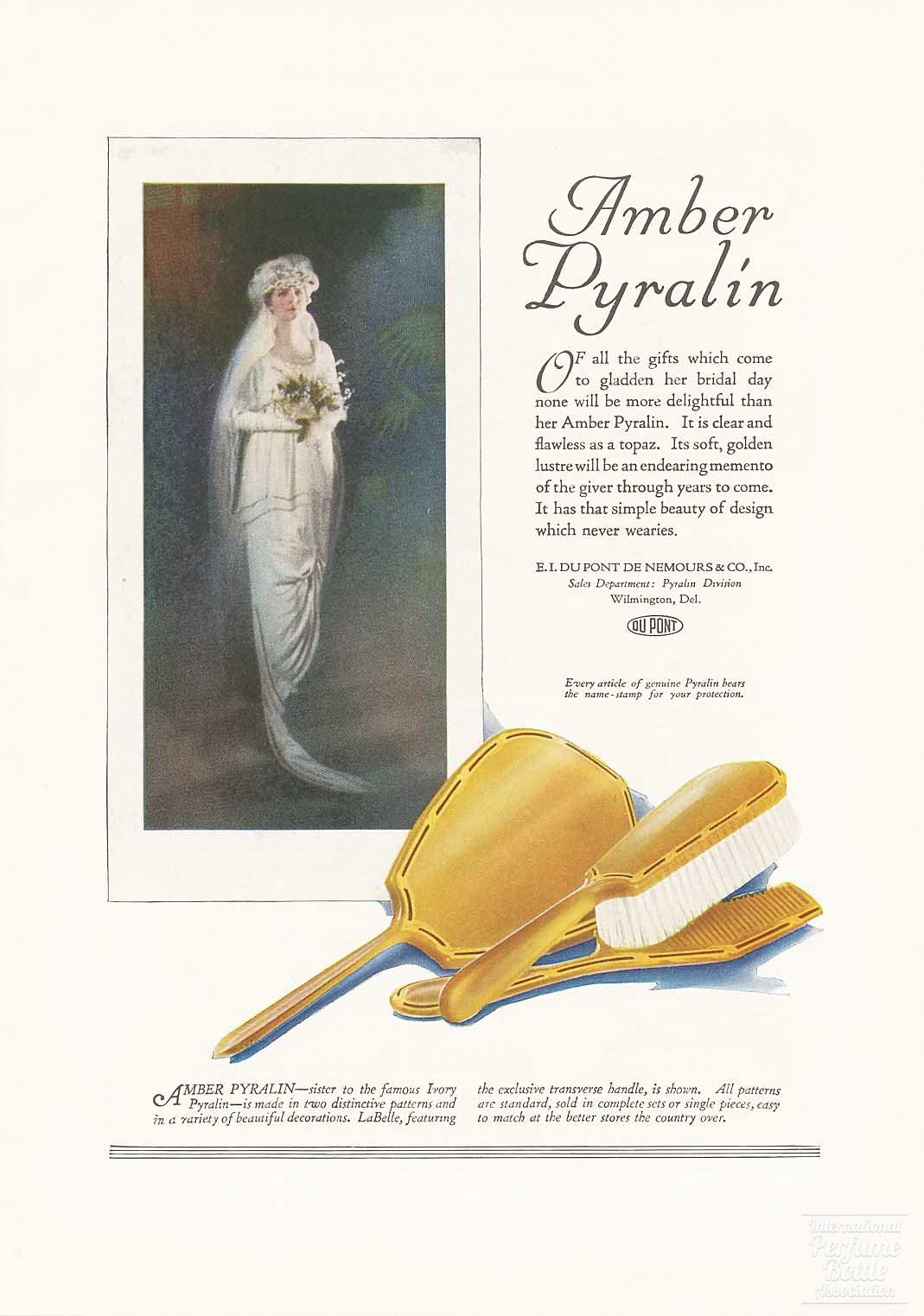 Amber Pyralin Vanity Set by DuPont Advertisement - 1921