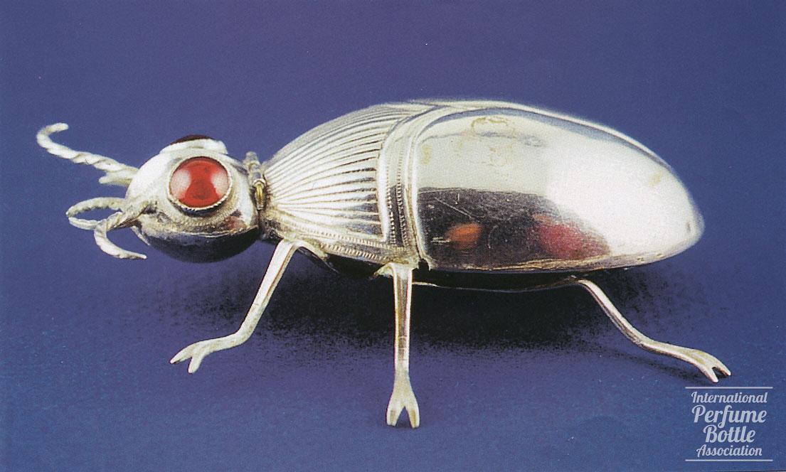 Silver Beetle Scent Bottle