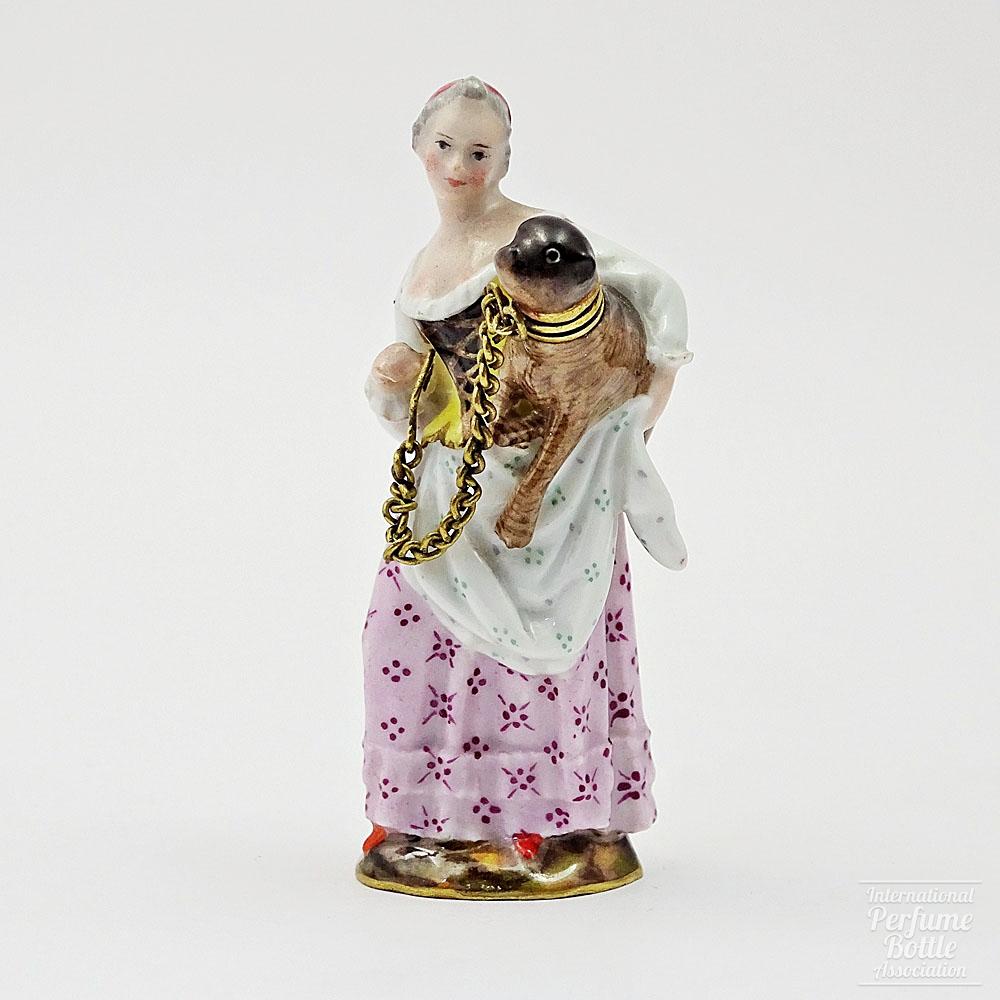 Woman Holding Dog by Meissen