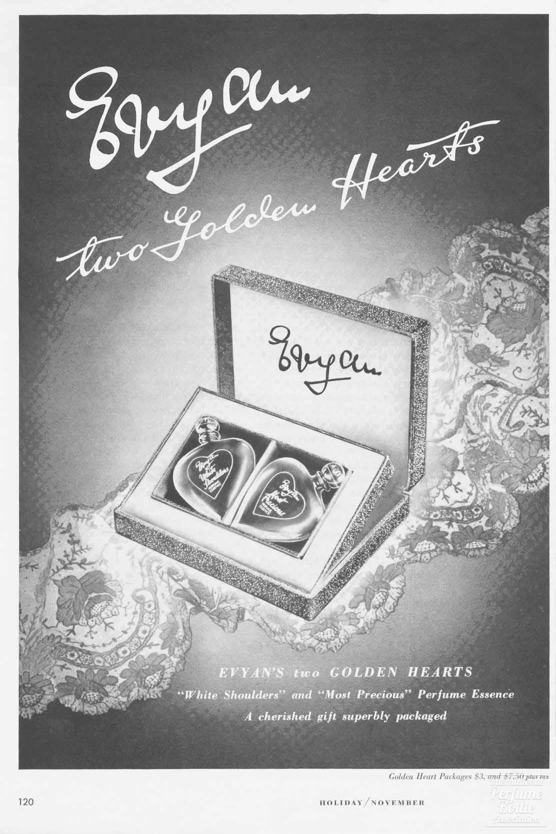 "Two Golden Hearts" by Evyan Advertisement - 1957