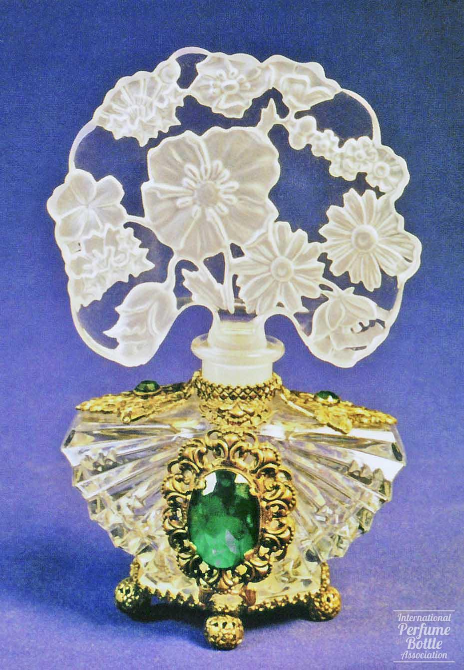 Jeweled Czech With Bouquet of Flowers Stopper
