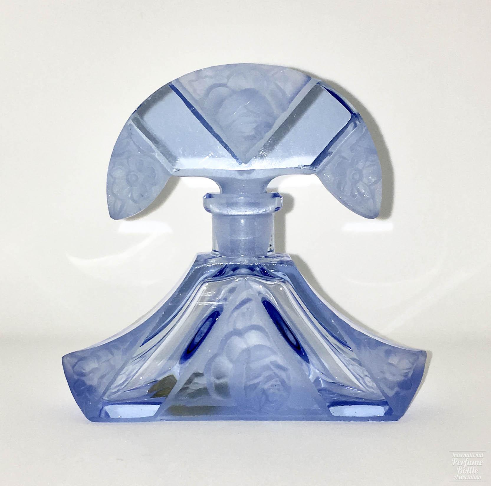 Blue, Red , or Clear Glass Czech Bottle With Tiara Stopper