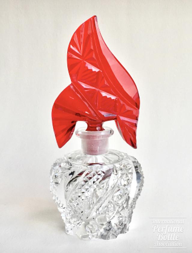 Clear and Red Czech Bottle