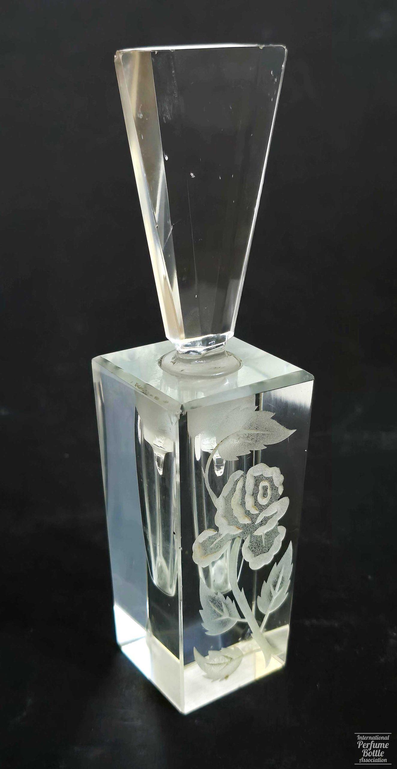 Crystal Perfume With Engraved Rose