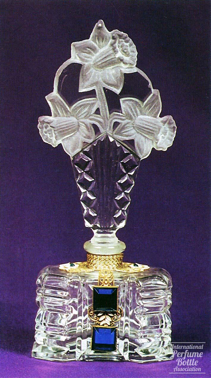 Czech Bottle With Daffodils Stopper