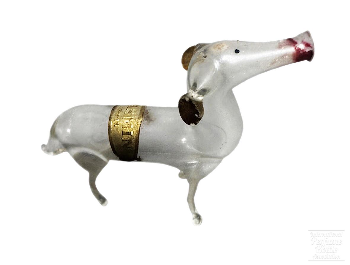 Hand Blown Dog Bottle by Hetra