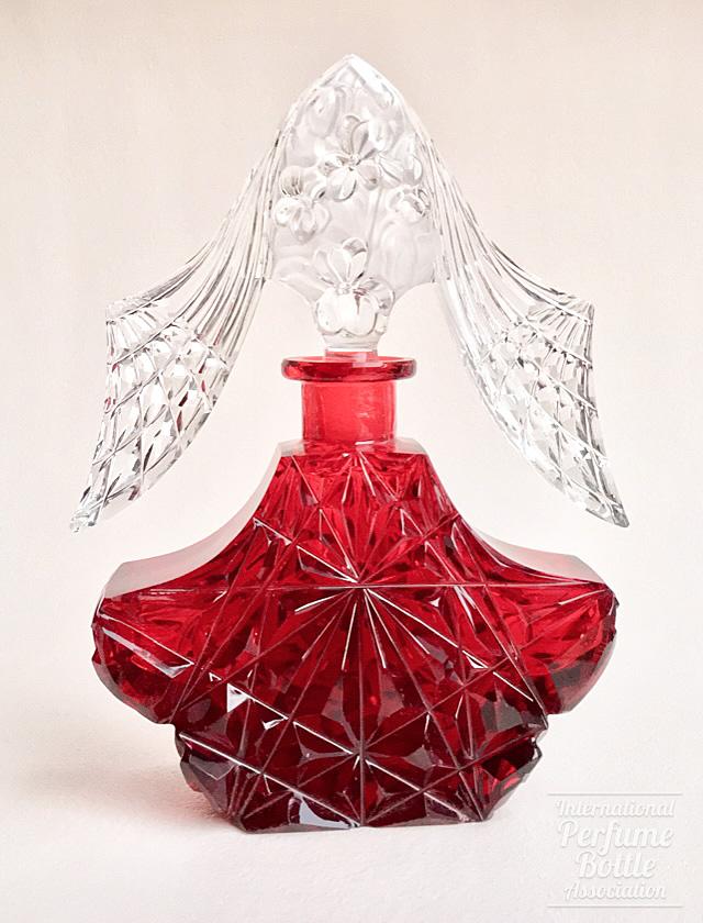 Red and Clear Czech Bottle