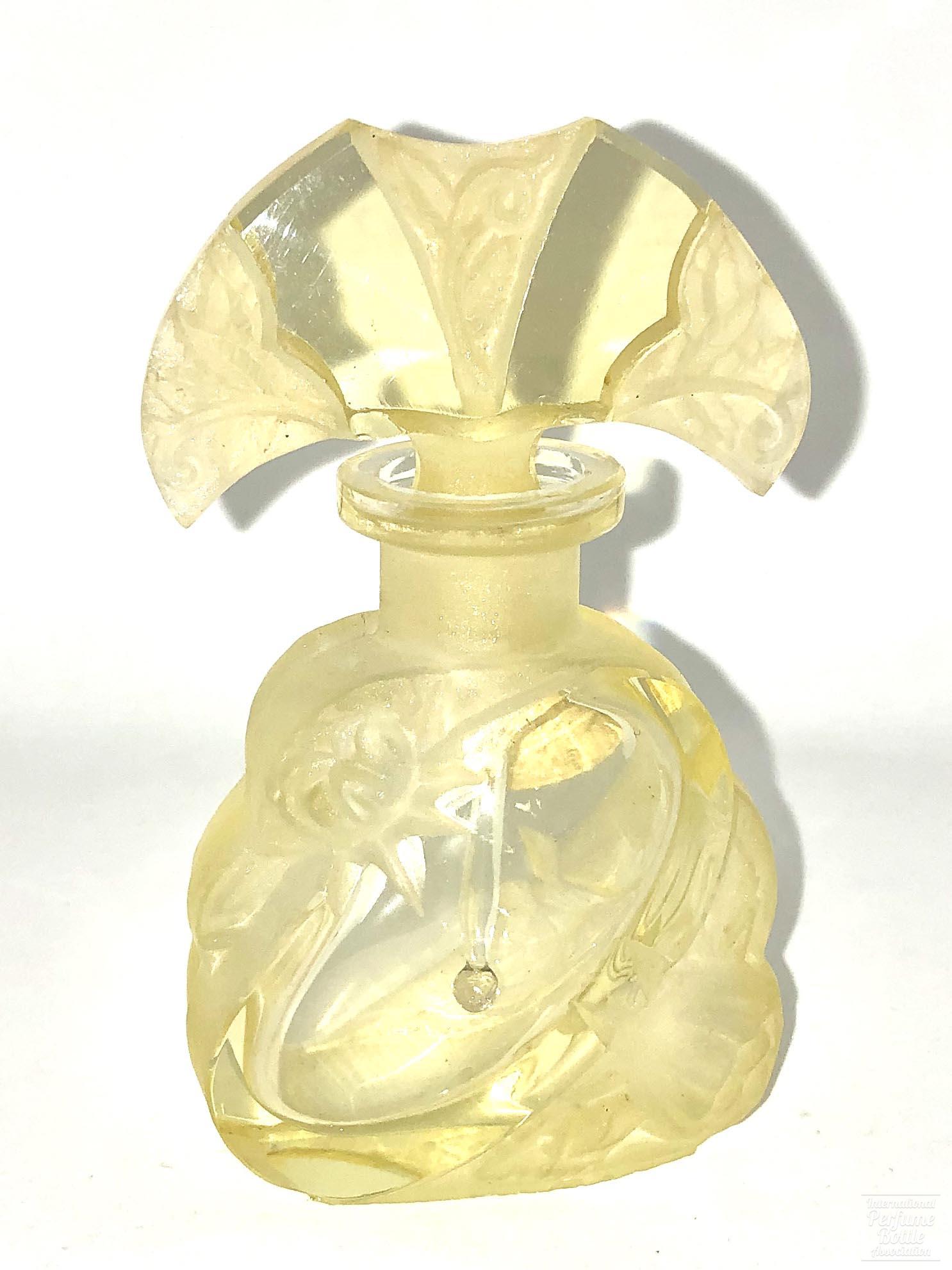 Clear and Frosted Yellow Czech Bottle