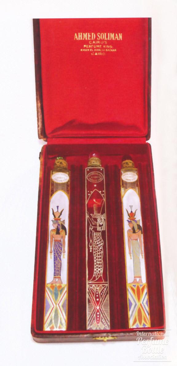 Trio of Egyptian Themed Bottles by Ahmed Soliman