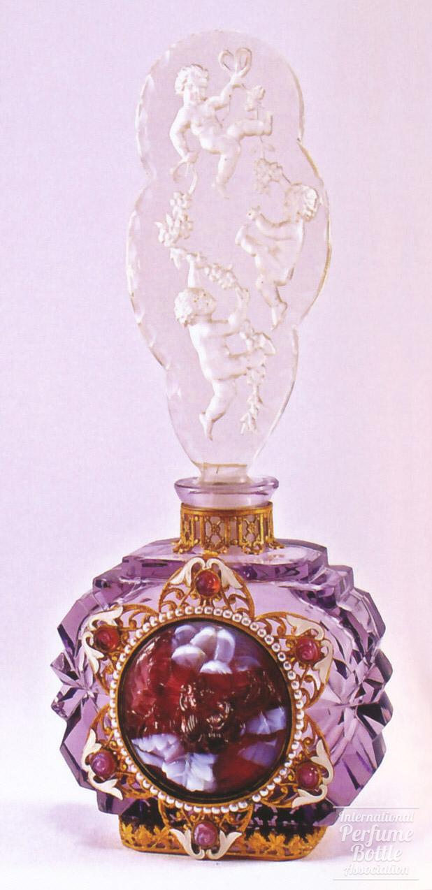 Jeweled Amethyst Czech with Cherubs