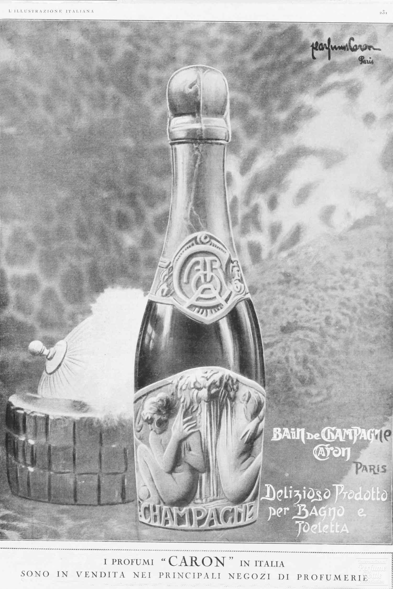 "Bain de Champagne" by Caron Advertisement - 1928